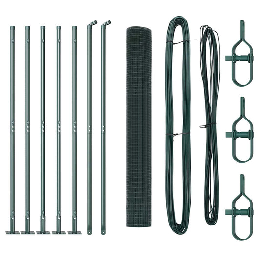 Welded Wire Fence with Concrete Base 10 x 0.8 m Green Mesh