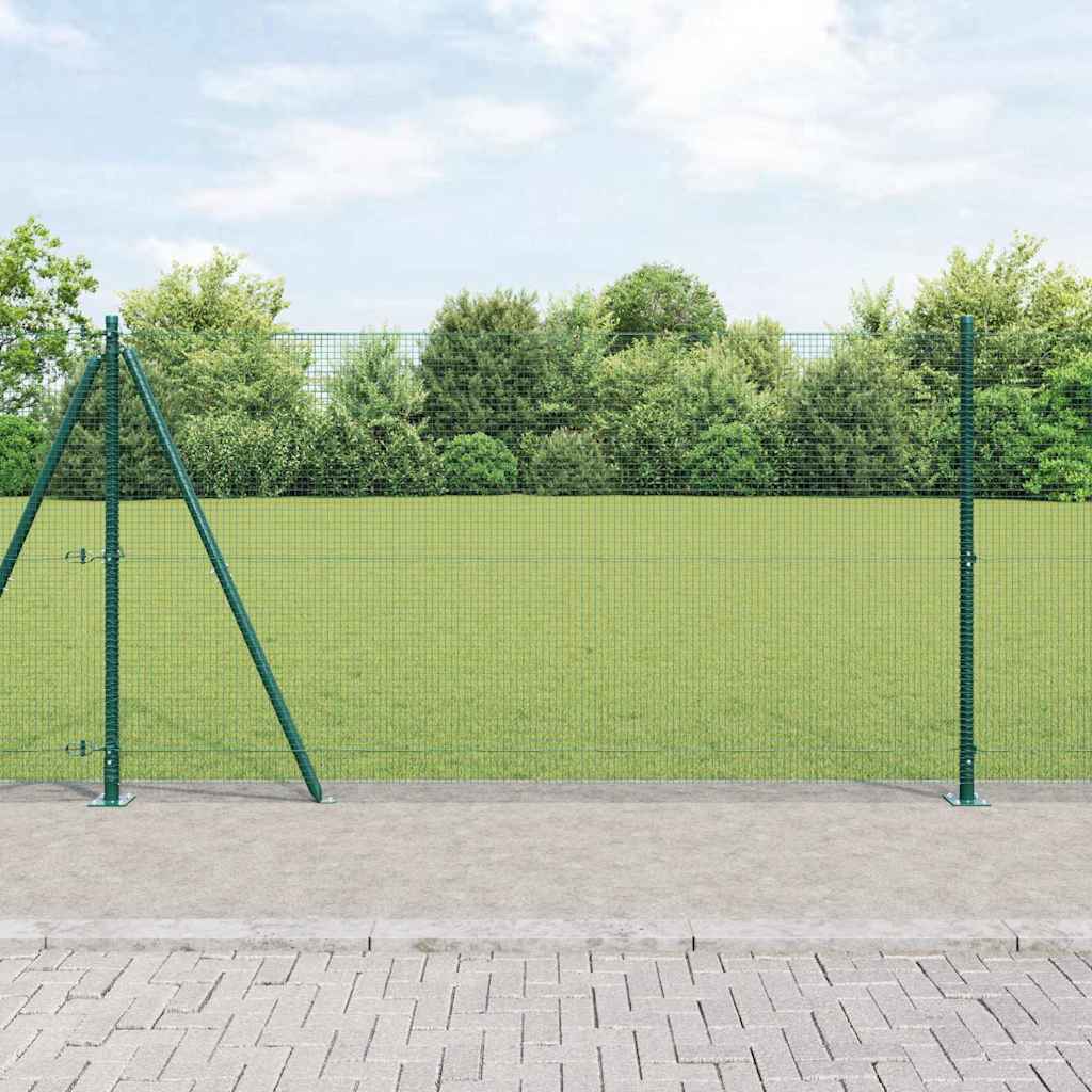 Welded Wire Fence with Concrete Base 10 x 1.2 m Green Mesh