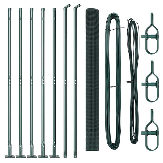 Welded Wire Fence with Concrete Base 10 x 1.4 m Green Mesh