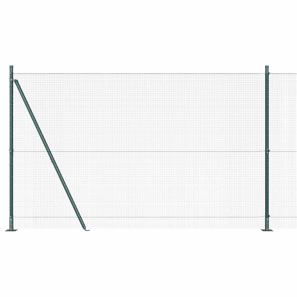 Welded Wire Fence with Concrete Base 10 x 1.5 m Green Mesh