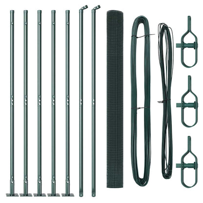 Welded Wire Fence with Concrete Base 10 x 1.6 m Green Mesh