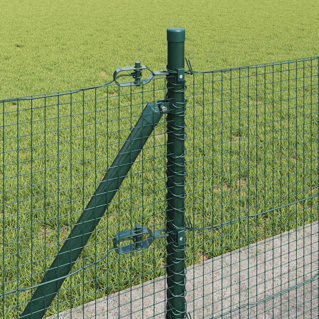 Welded Wire Fence with Concrete Base 25 x 0.5 m Green Mesh