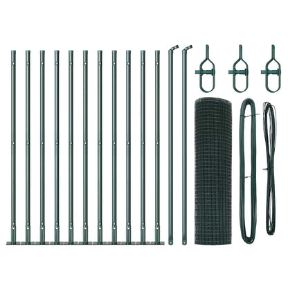 Welded Wire Fence with Concrete Base 25 x 0.6 m Green Mesh