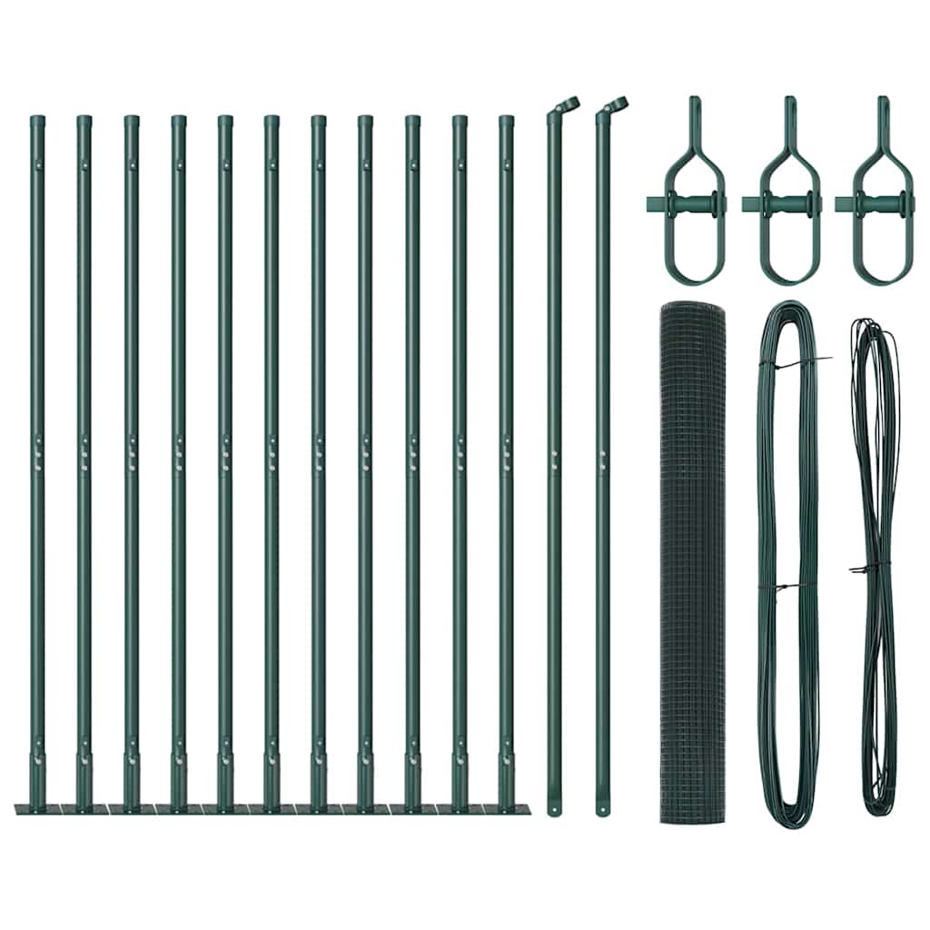Welded Wire Fence with Concrete Base 25 x 0.8 m Green Mesh
