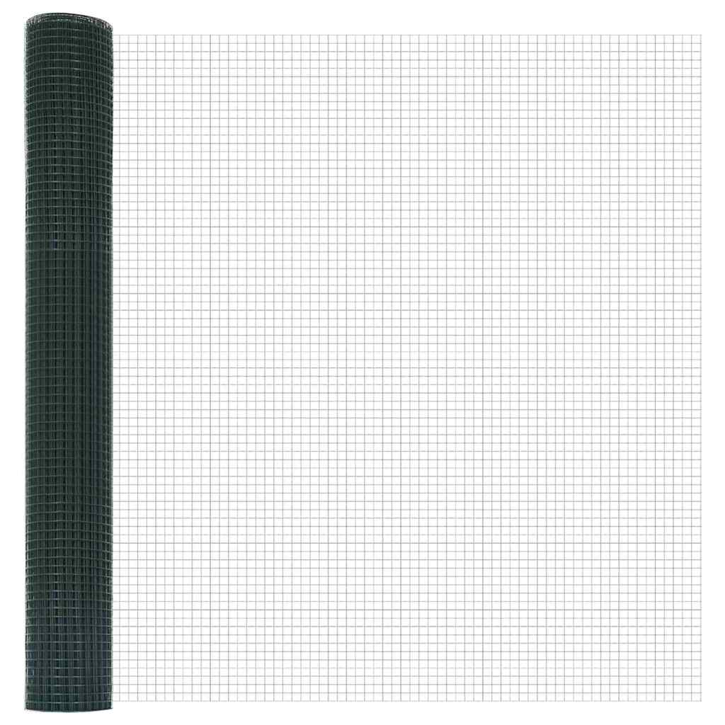 Welded Wire Fence with Concrete Base 25 x 0.8 m Green Mesh