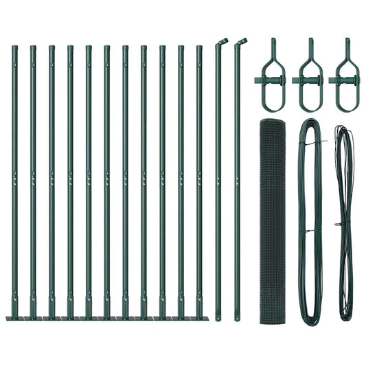 Welded Wire Fence with Concrete Base 25 x 0.8 m Green Mesh