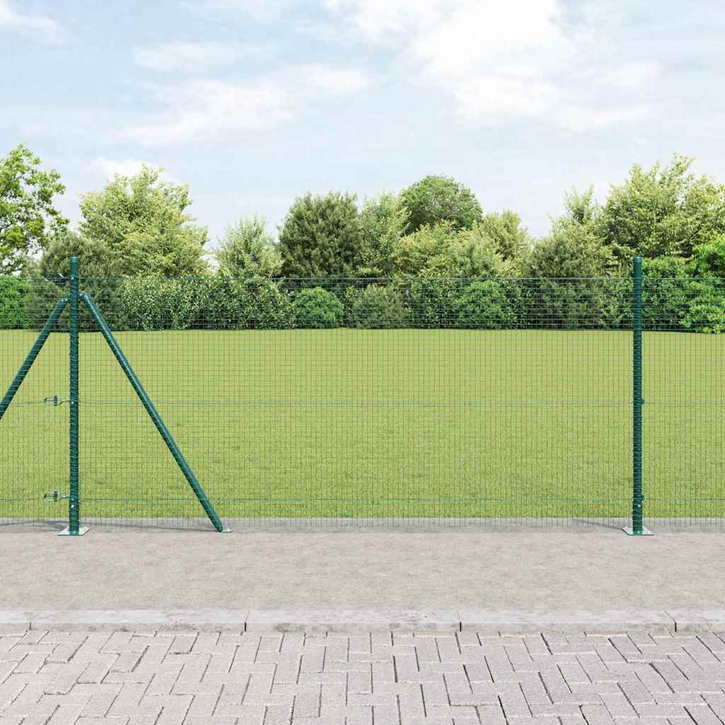 Welded Wire Fence with Concrete Base 25 x 0.8 m Green Mesh