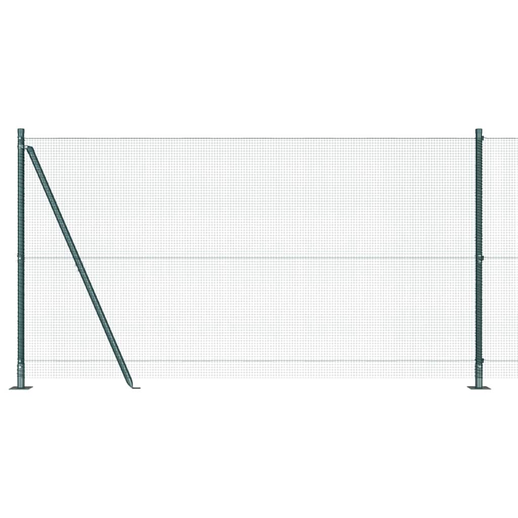 Welded Wire Fence with Concrete Base 25 x 1.2 m Green Mesh