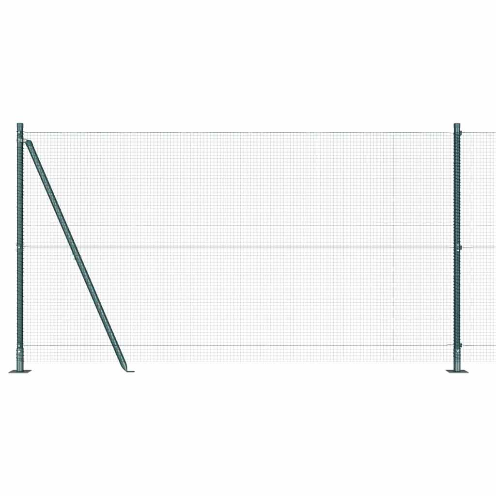 Welded Wire Fence with Concrete Base 25 x 1.2 m Green Mesh