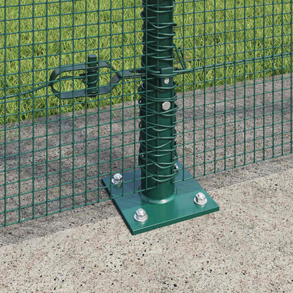 Welded Wire Fence with Concrete Base 25 x 1.4 m Green Mesh