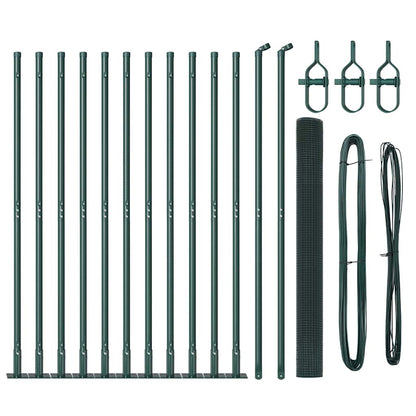 Welded Wire Fence with Concrete Base 25 x 1.4 m Green Mesh