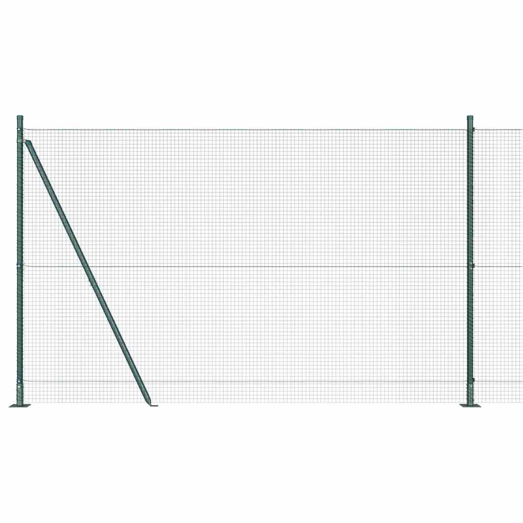 Welded Wire Fence with Concrete Base 25 x 1.4 m Green Mesh
