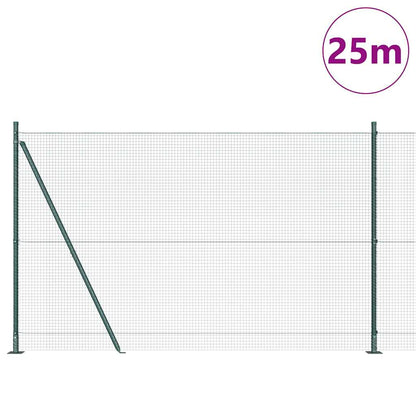Welded Wire Fence with Concrete Base 25 x 1.4 m Green Mesh