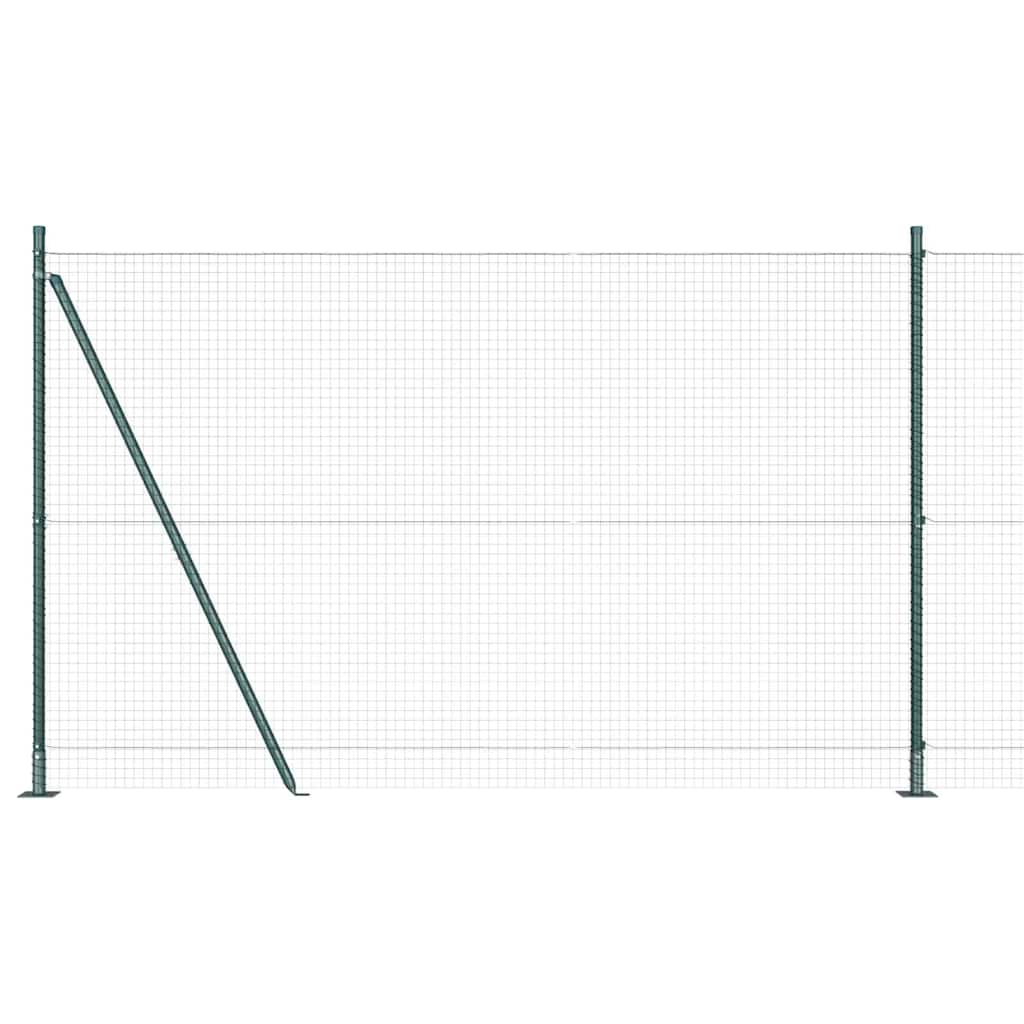 Welded Wire Fence with Concrete Base 25 x 1.5 m Green Mesh