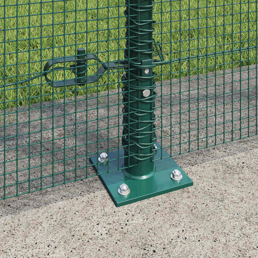 Welded Wire Fence with Concrete Base 25 x 1.6 m Green Mesh