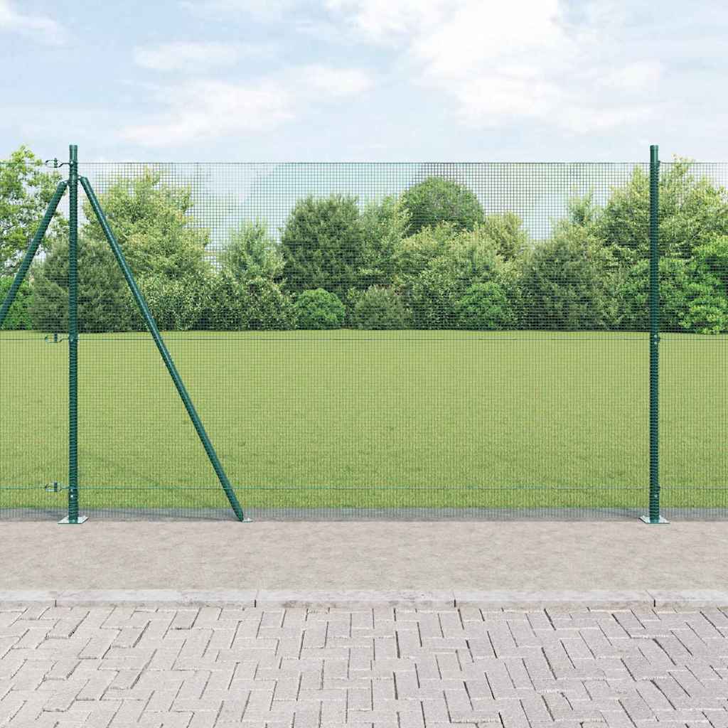 Welded Wire Fence with Concrete Base 25 x 1.6 m Green Mesh