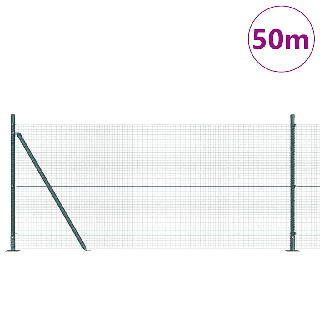 Welded Wire Fence with Concrete Base 50 x 0.8 m Green Mesh