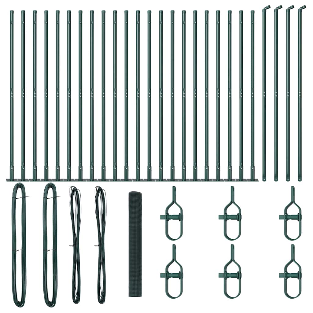 Welded Wire Fence with Concrete Base 50 x 1.2 m Green Mesh