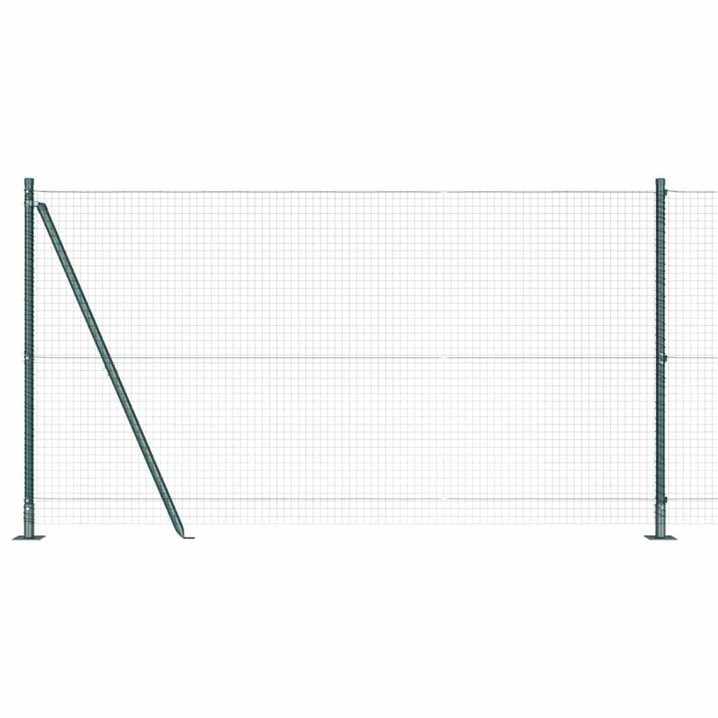 Welded Wire Fence with Concrete Base 50 x 1.2 m Green Mesh