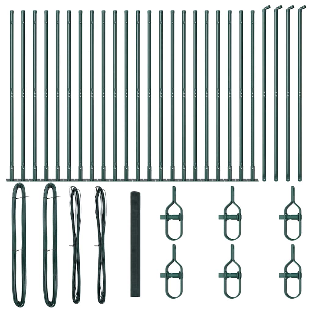 Welded Wire Fence with Concrete Base 50 x 1.4 m Green Mesh