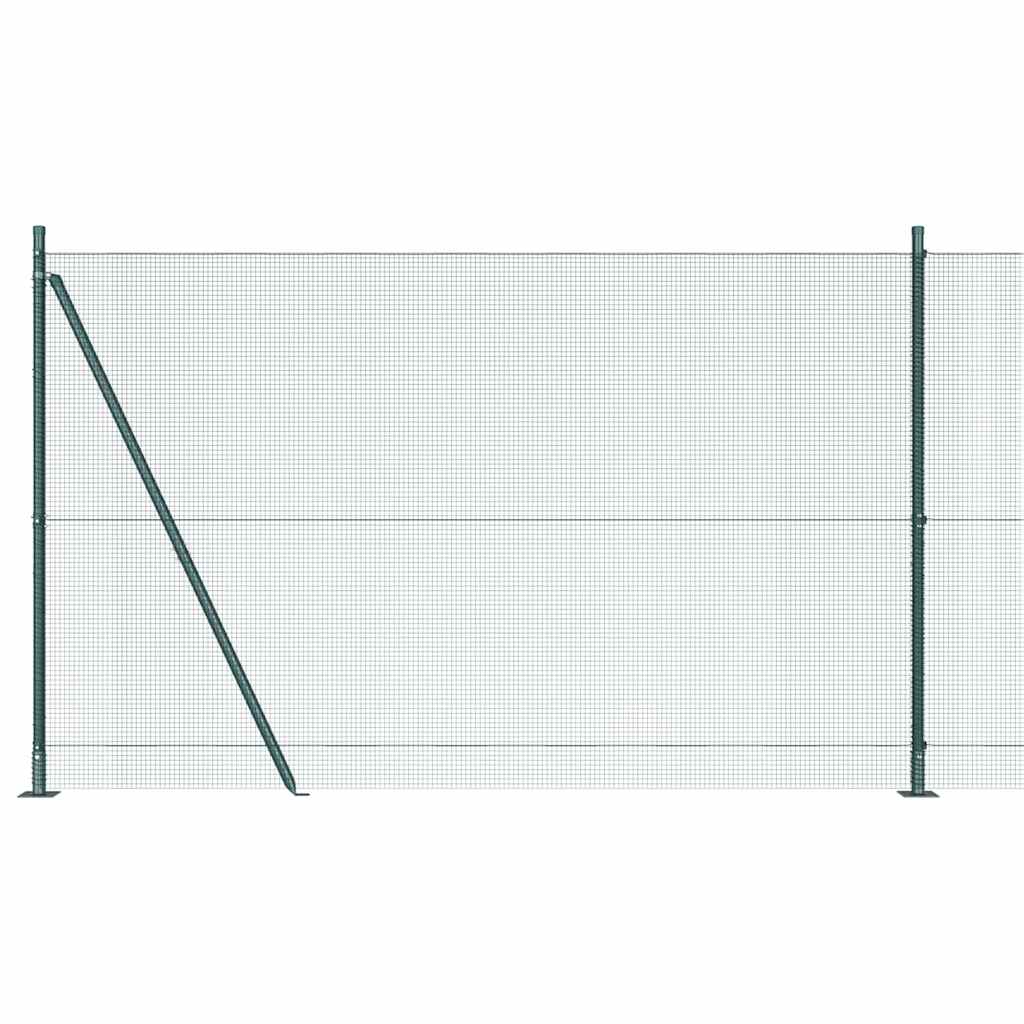Welded Wire Fence with Concrete Base 50 x 1.5 m Green Mesh