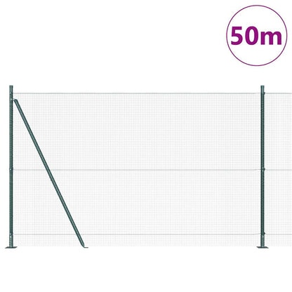 Welded Wire Fence with Concrete Base 50 x 1.5 m Green Mesh