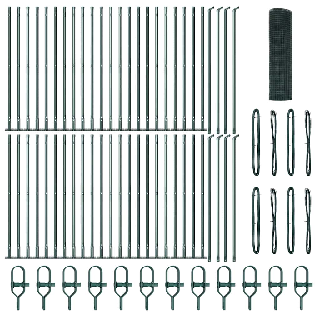 Welded Wire Fence with Concrete Base 100 x 0.4 m Green Mesh