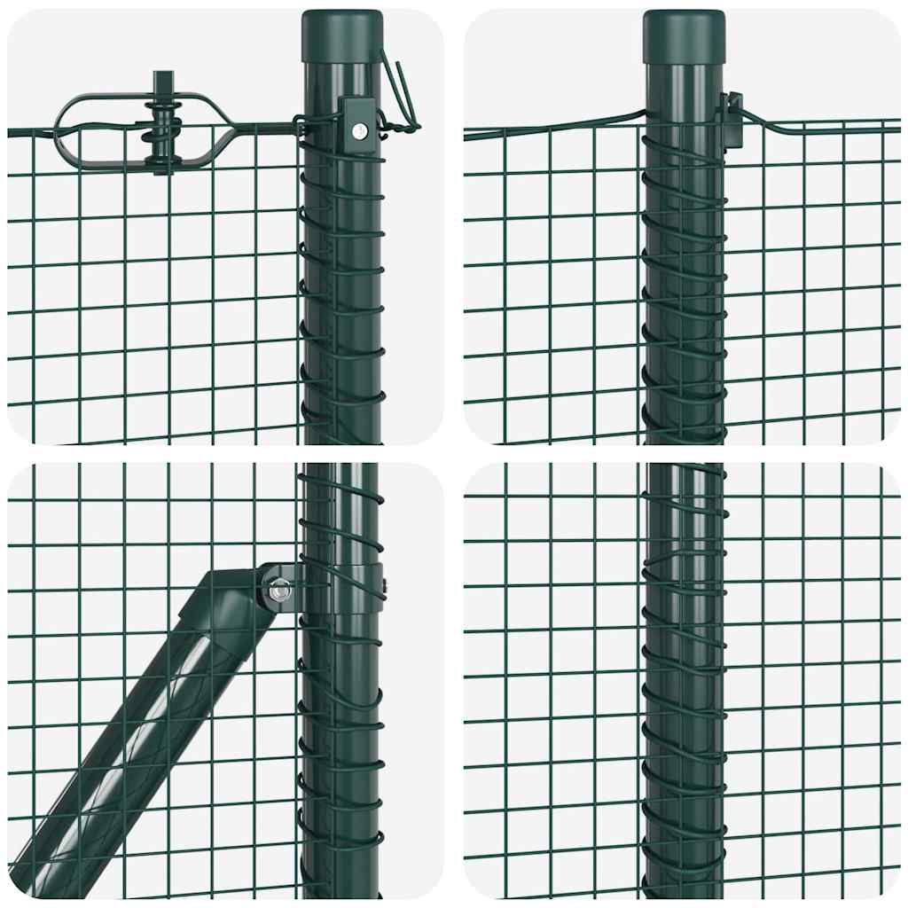 Welded Wire Fence with Concrete Base 100 x 0.5 m Green Mesh