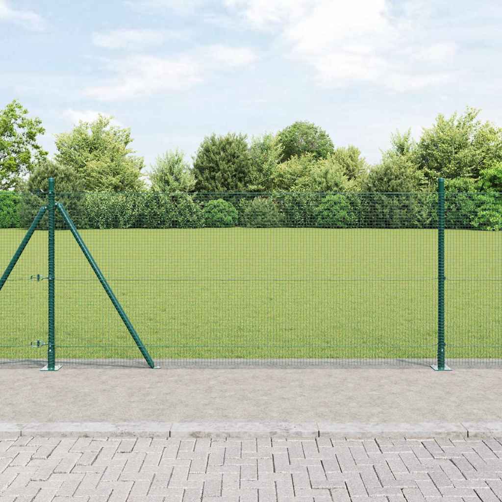 Welded Wire Fence with Concrete Base 100 x 0.8 m Green Mesh