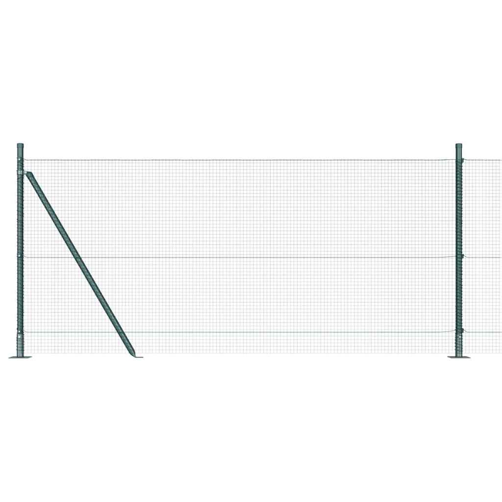 Welded Wire Fence with Concrete Base 100 x 0.8 m Green Mesh
