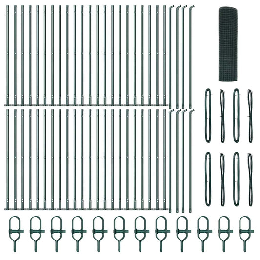 Welded Wire Fence with Concrete Base 100 x 0.8 m Green Mesh