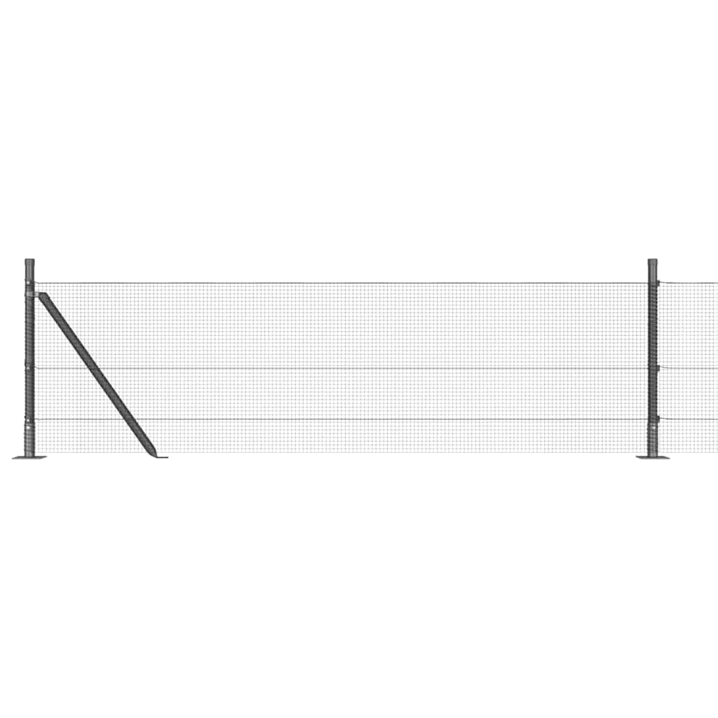 Welded Wire Fence with Concrete Base 10 x 0.4 m Grey Mesh