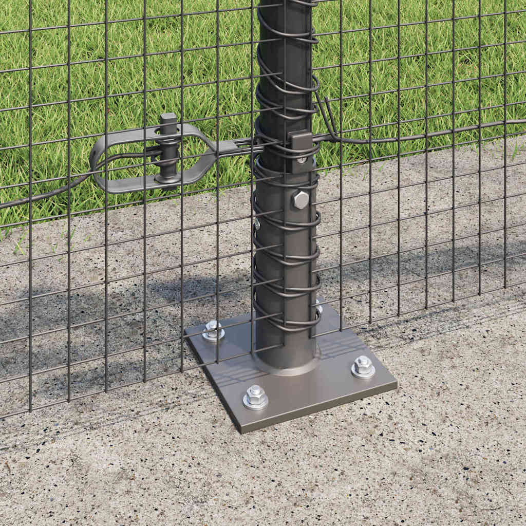 Welded Wire Fence with Concrete Base 10 x 0.4 m Grey Mesh
