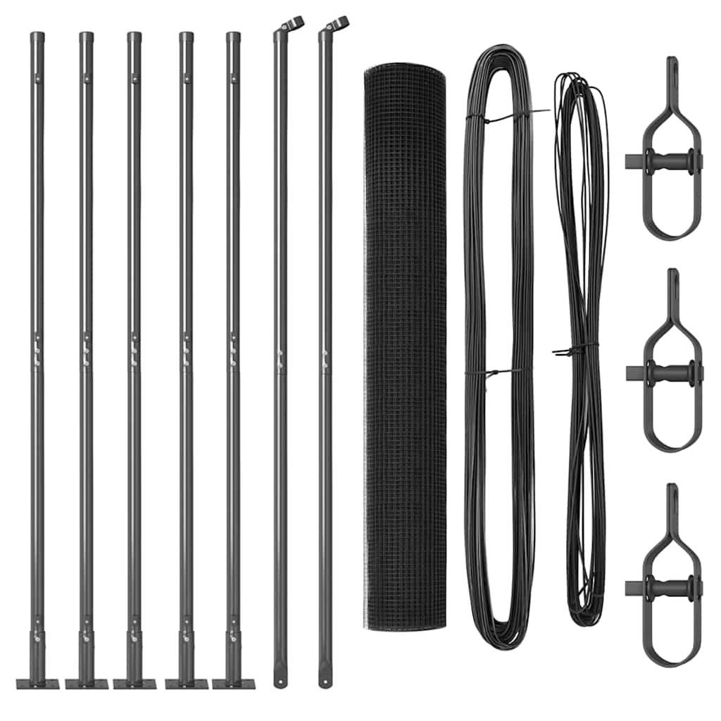Welded Wire Fence with Concrete Base 10 x 1 m PVC-Coated Steel