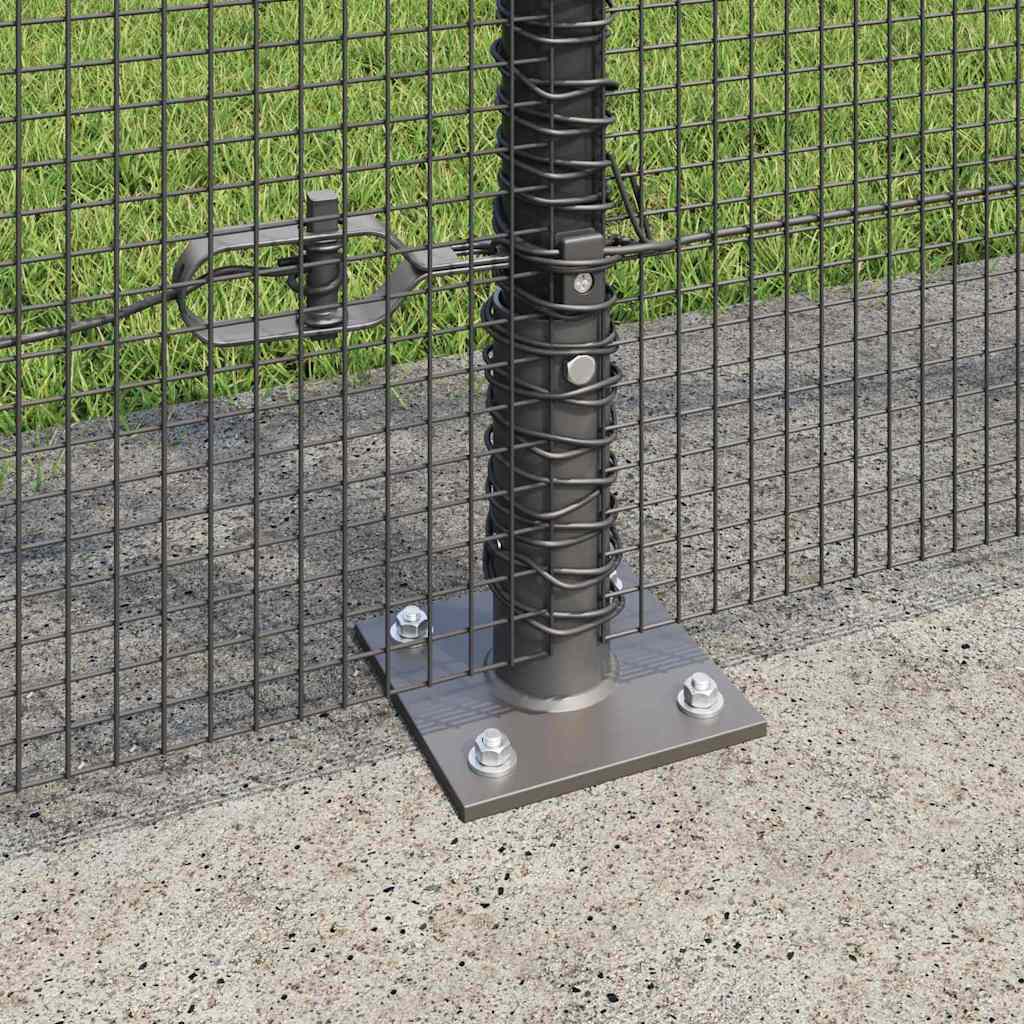 Welded Wire Fence with Concrete Base 10 x 1.4 m Grey Mesh