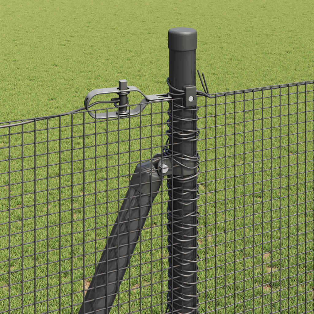 Welded Wire Fence with Concrete Base 10 x 1.4 m Grey Mesh