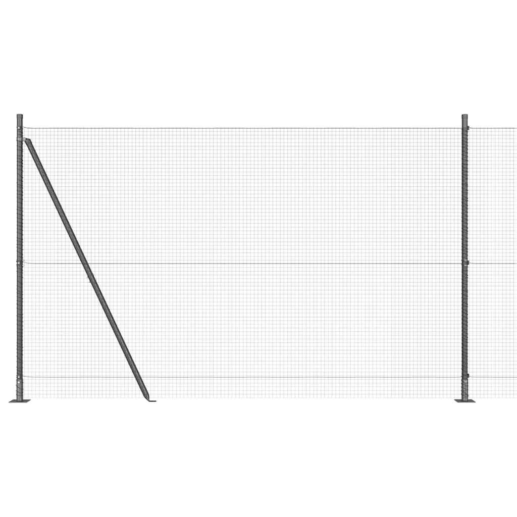 Welded Wire Fence with Concrete Base 10 x 1.4 m Grey Mesh