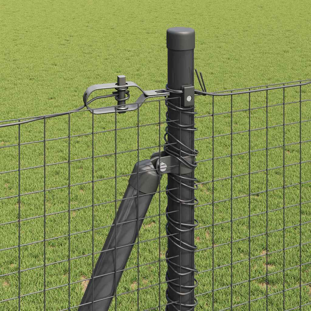 Welded Wire Fence with Concrete Base 10 x 1.4 m Grey Mesh