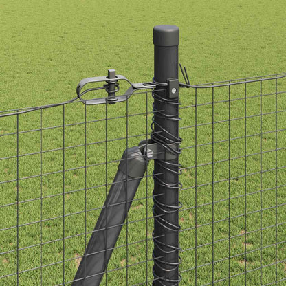 Welded Wire Fence with Concrete Base 10 x 1.4 m Grey Mesh