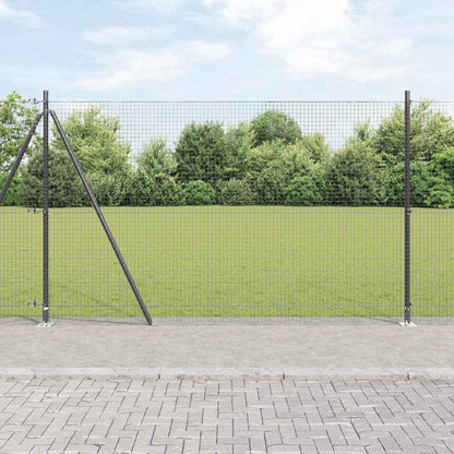 Welded Wire Fence with Concrete Base 10 x 1.4 m Grey Mesh