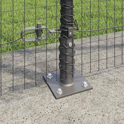Welded Wire Fence with Concrete Base 10 x 1.5 m Grey Mesh