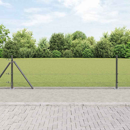 Welded Wire Fence with Concrete Base 25 x 0.4 m Grey Mesh