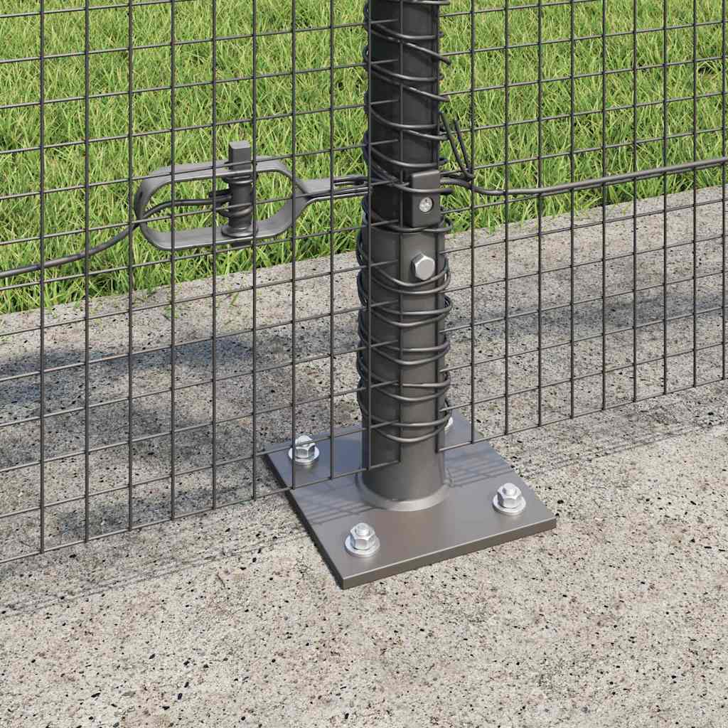 Welded Wire Fence with Concrete Base 25 x 0.8 m Grey Mesh