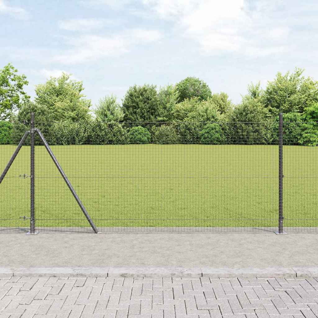 Welded Wire Fence with Concrete Base 25 x 1 m PVC-Coated Steel
