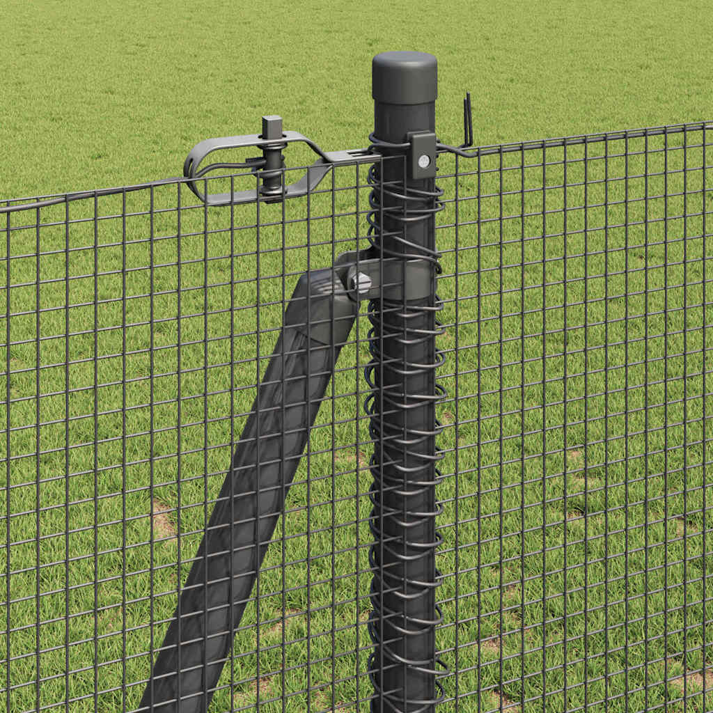 Welded Wire Fence with Concrete Base 25 x 1.2 m Grey Mesh