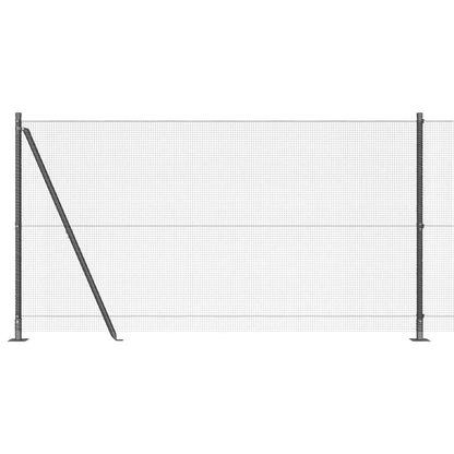 Welded Wire Fence with Concrete Base 25 x 1.2 m Grey Mesh