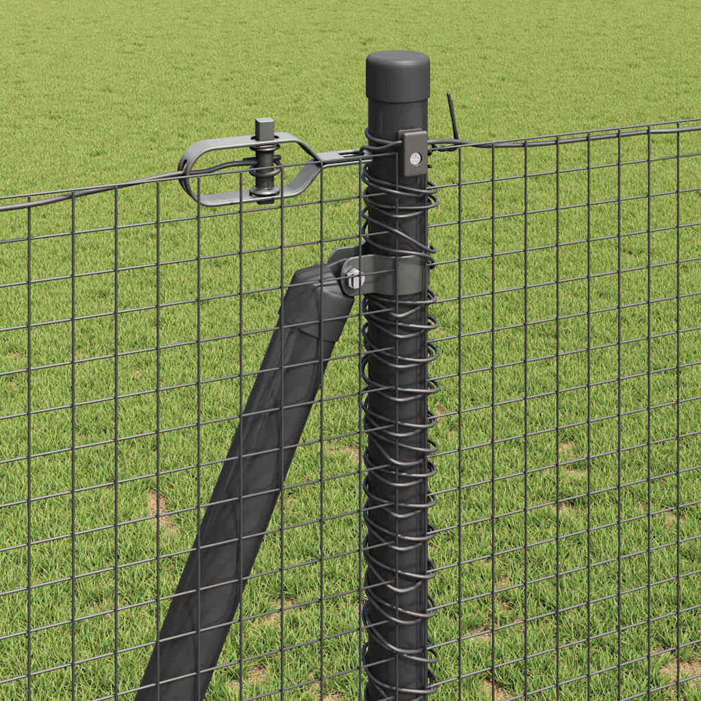 Welded Wire Fence with Concrete Base 25 x 1.2 m Grey Mesh