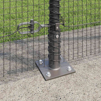 Welded Wire Fence with Concrete Base 25 x 1.5 m Grey Mesh