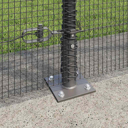 Welded Wire Fence with Concrete Base 25 x 1.6 m Grey Mesh