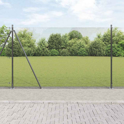 Welded Wire Fence with Concrete Base 25 x 1.6 m Grey Mesh